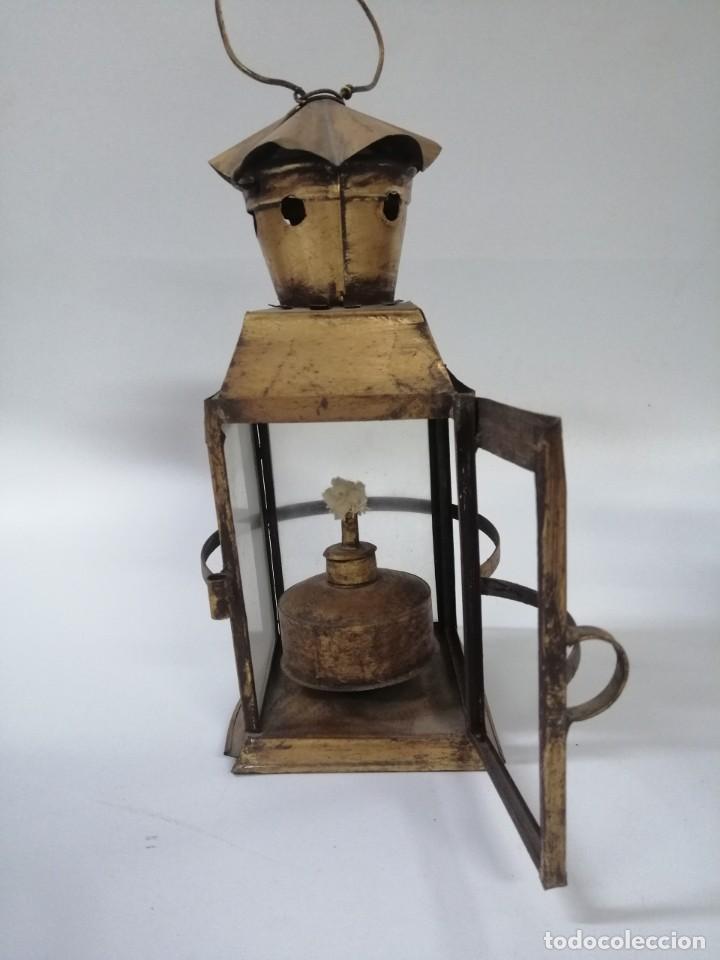 Vintage: L&Aacute;MPARA, FAROL DE LATON. 30x10x10 cm. - Foto 3