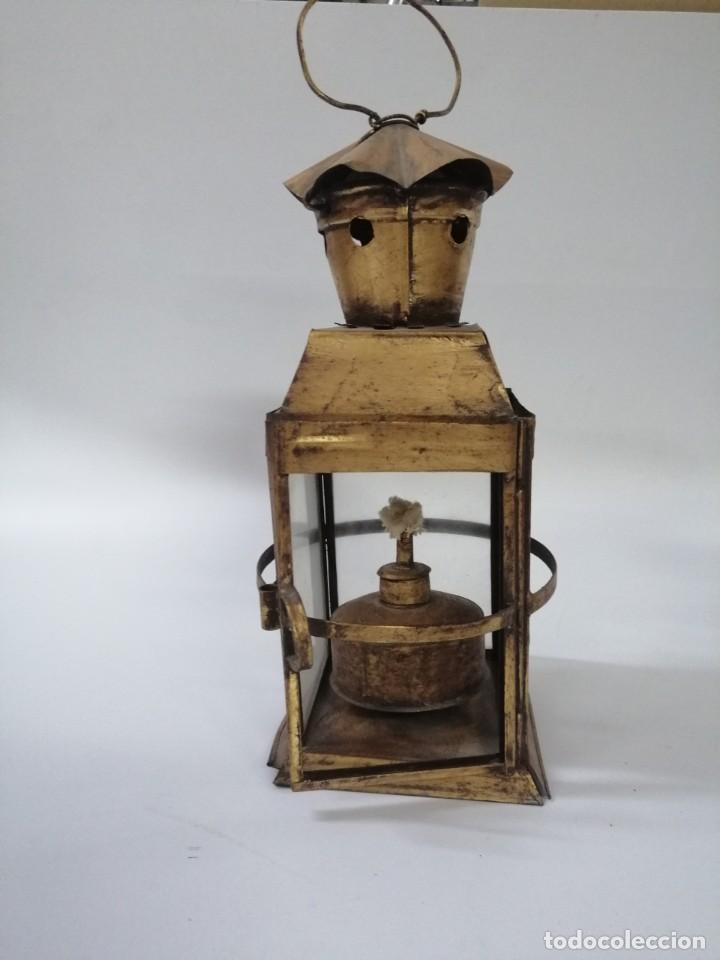 Vintage: L&Aacute;MPARA, FAROL DE LATON. 30x10x10 cm. - Foto 4