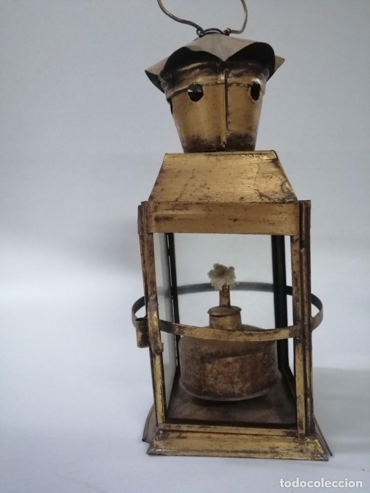 Vintage: L&Aacute;MPARA, FAROL DE LATON. 30x10x10 cm. - Foto 5