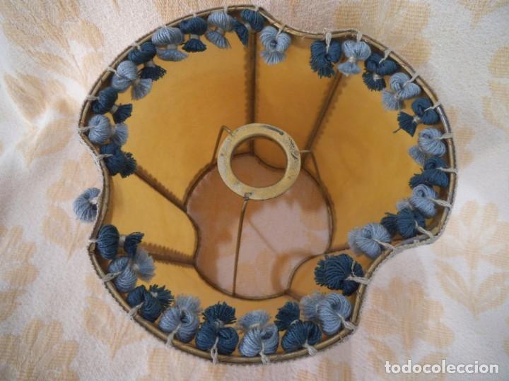 Vintage: TULIPA PEQUE&Ntilde;A DE PERGAMINO AZUL-BOLAS - Foto 3