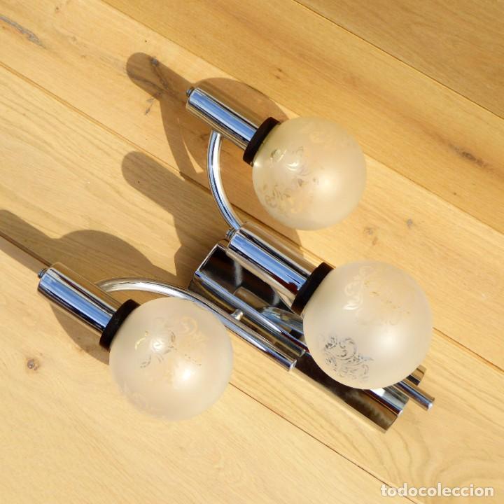 Vintage: Aplique triple de pared, 70s - Foto 2