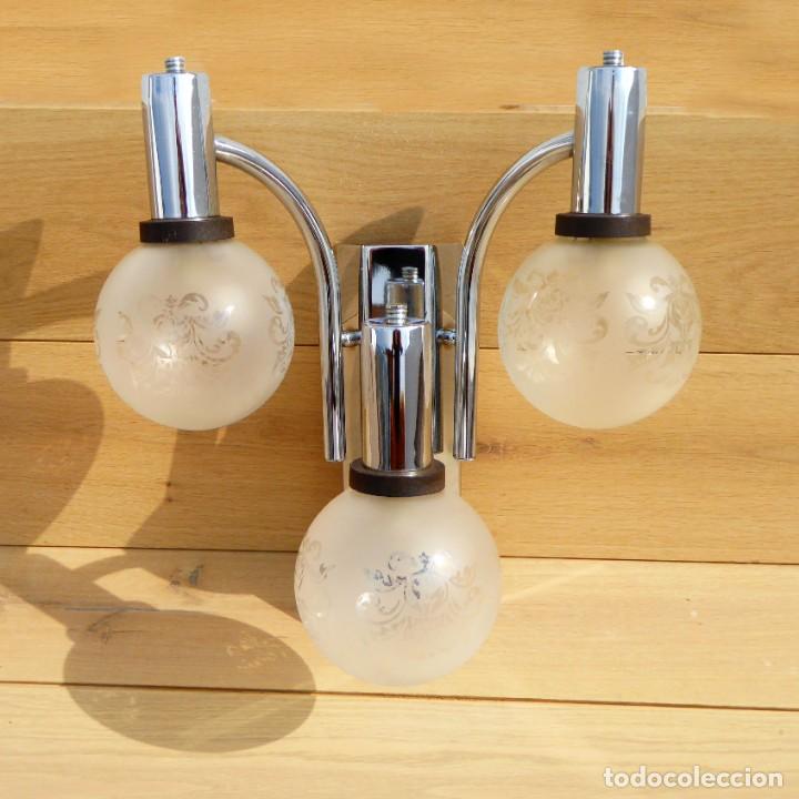 Vintage: Aplique triple de pared, 70s - Foto 4