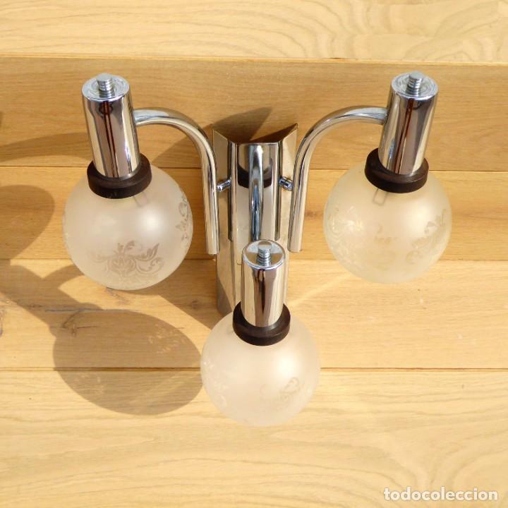 Vintage: Aplique triple de pared, 70s - Foto 5
