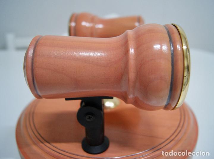 Vintage: plaf&oacute;n con dos focos en madera en rosa decap&eacute; - Foto 3