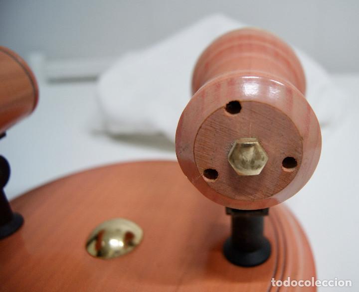 Vintage: plaf&oacute;n con dos focos en madera en rosa decap&eacute; - Foto 4