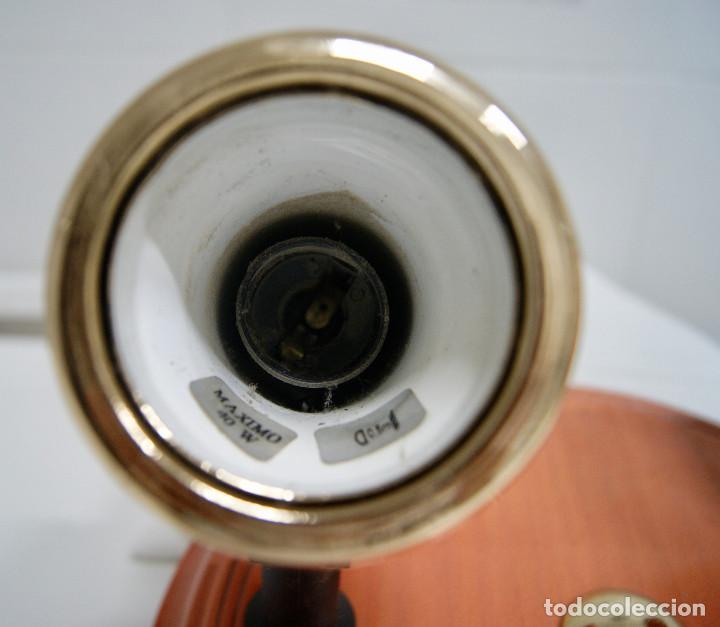 Vintage: plaf&oacute;n con dos focos en madera en rosa decap&eacute; - Foto 7