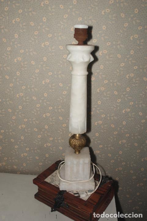 Vintage: LAMPARA DE SOBREMESA DE ALABASTRO, - Foto 7