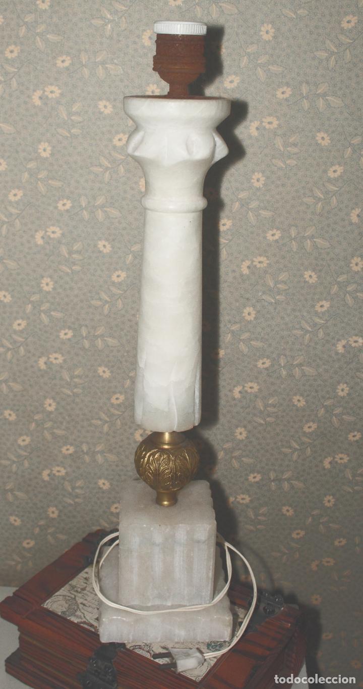 Vintage: LAMPARA DE SOBREMESA DE ALABASTRO, - Foto 1