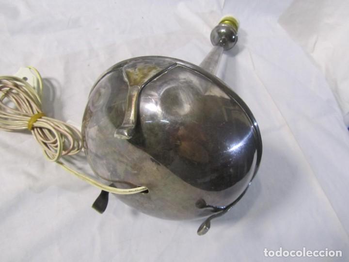 Vintage: L&aacute;mpara de lat&oacute;n ba&ntilde;ado en plata, funcionando - Foto 10