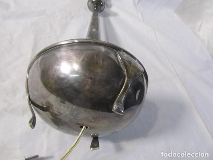 Vintage: L&aacute;mpara de lat&oacute;n ba&ntilde;ado en plata, funcionando - Foto 11
