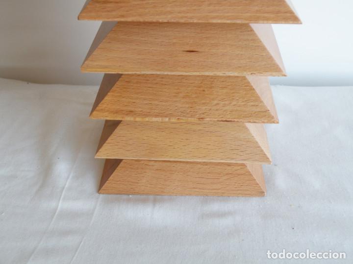 Vintage: LAMPARA SOBREMESA ARTESANAL DE MADERA - Foto 5