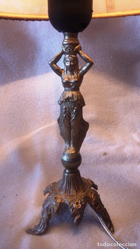 Vintage: Lampara de bronce figura mujer - Foto 2