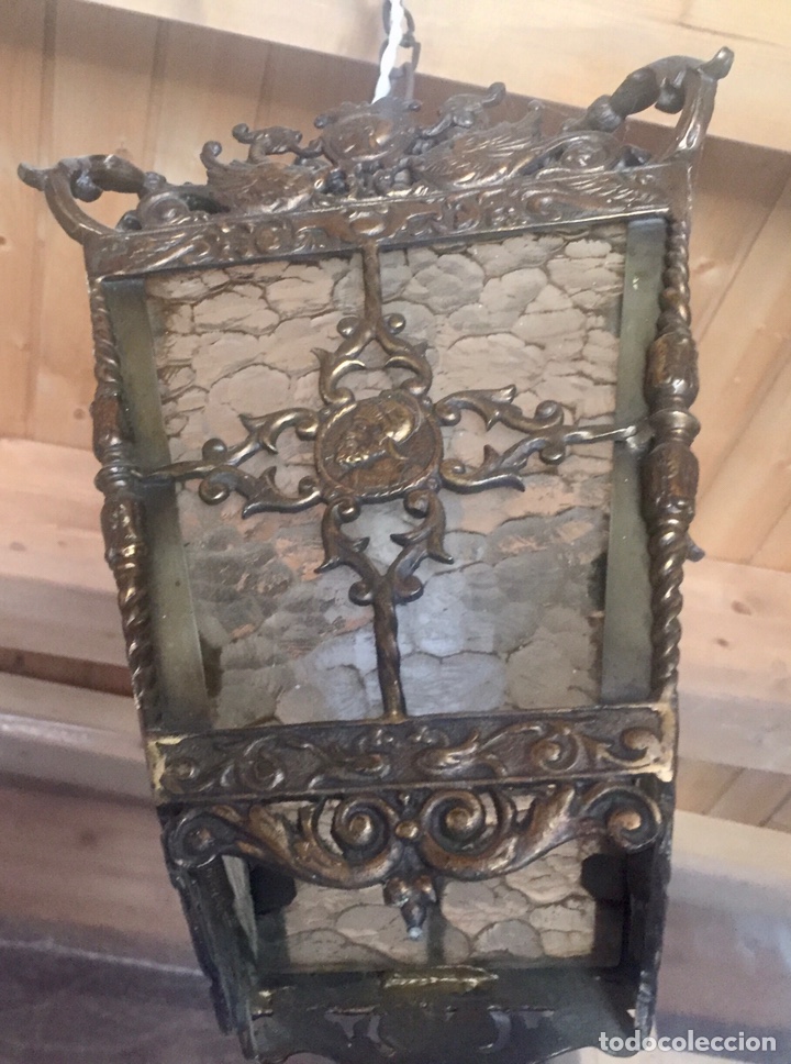 Vintage: Bonito farol de bronce, - Foto 2