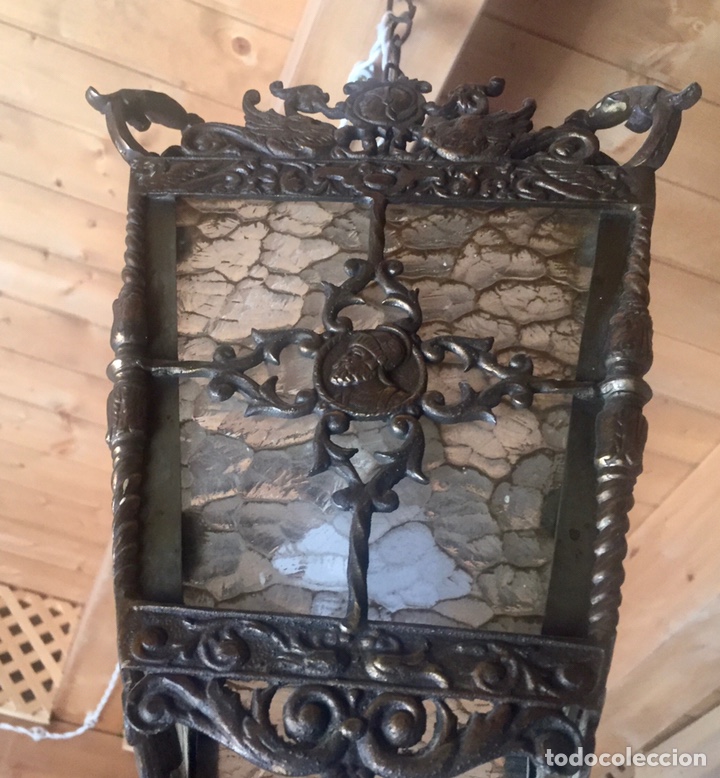 Vintage: Bonito farol de bronce, - Foto 5