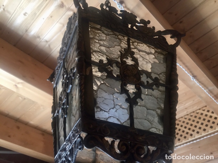 Vintage: Bonito farol de bronce, - Foto 6
