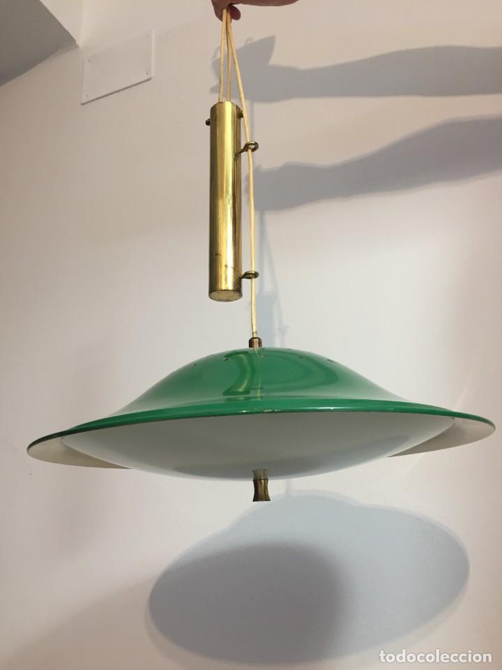 Vintage: LAMPARA TECHO SUBE Y BAJA POLEAS UFO - Foto 2