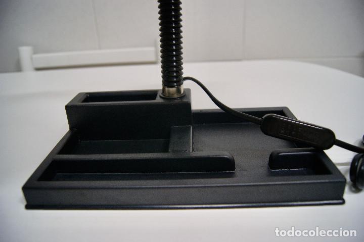 Vintage: L&aacute;mpara sobremesa tipo flexo en negro - Foto 4