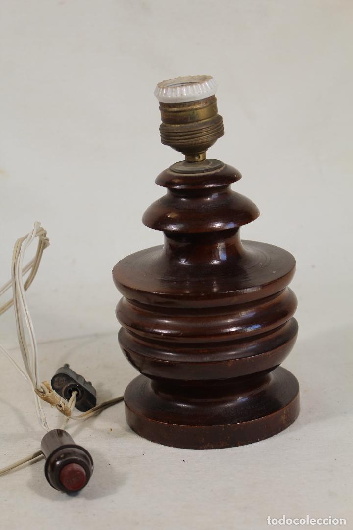 Vintage: pie de lampara de madera - Foto 3