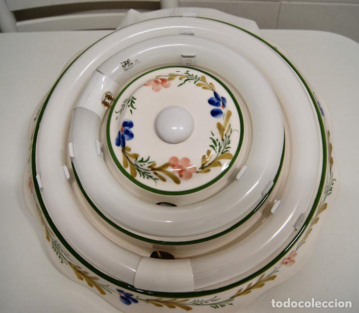 Vintage: plaf&oacute;n de cer&aacute;mica con fluorescentes - Foto 2