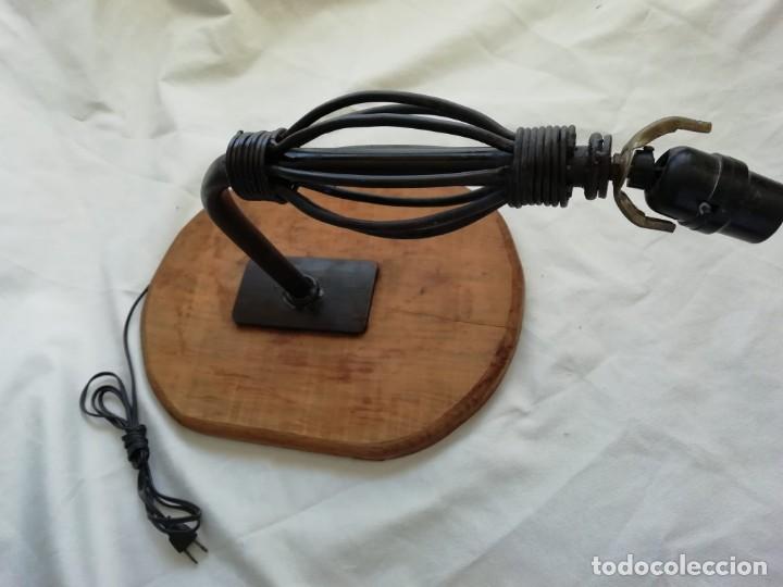 Vintage: lampara madera y hierro - Foto 3