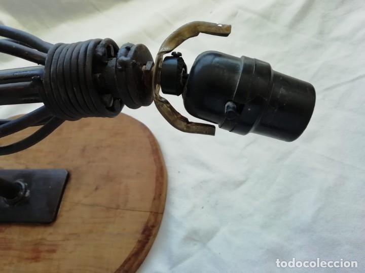 Vintage: lampara madera y hierro - Foto 6