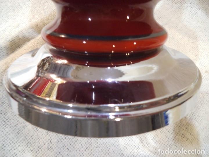Vintage: L&Aacute;MPARA QUINQU&Eacute; ( OPALINA ) ROJO globo &uml;C G&uml; - Foto 7