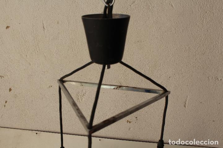 Vintage: lampara de techo con 3 tulipas de cristal - Foto 6