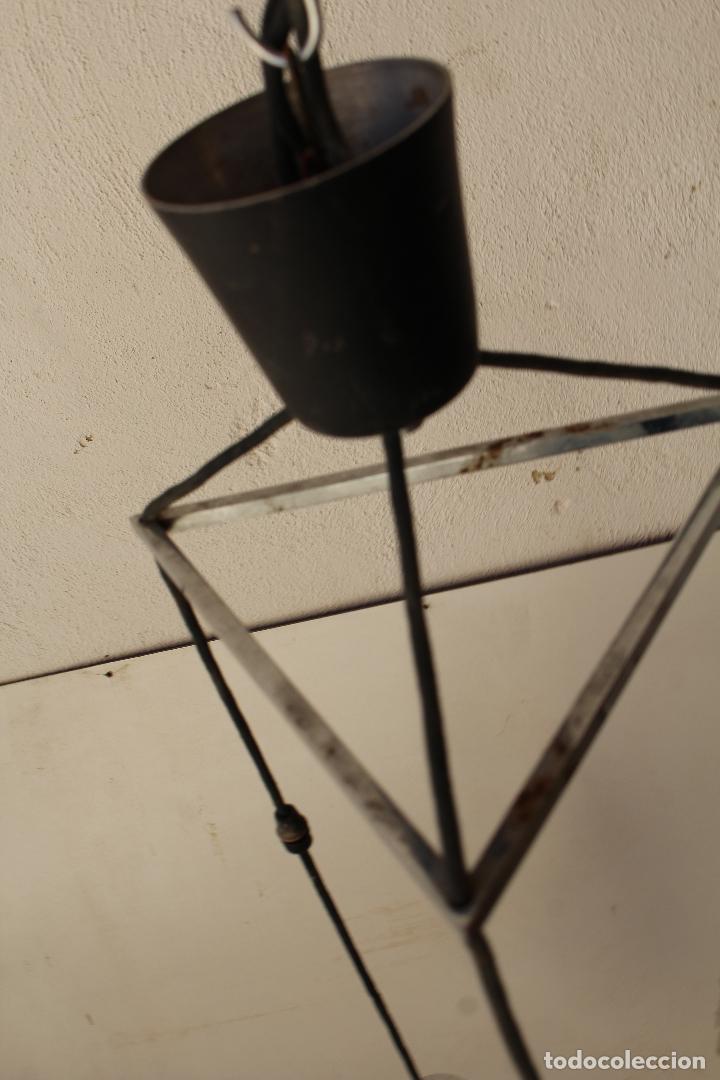 Vintage: lampara de techo con 3 tulipas de cristal - Foto 7