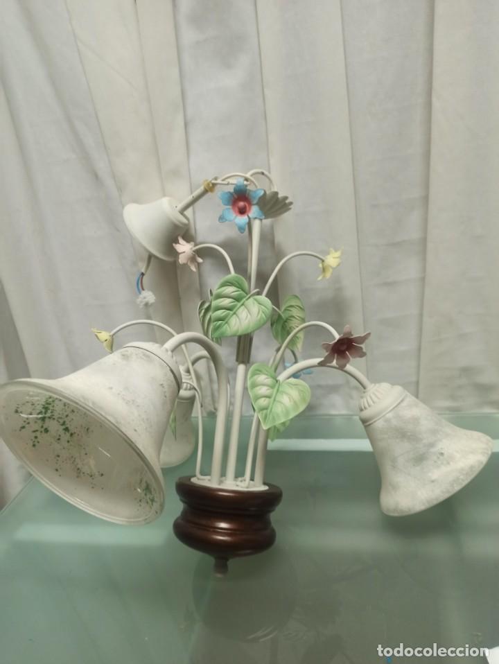 Vintage: L&aacute;mpara Forja Dise&ntilde;o Floral - Foto 1