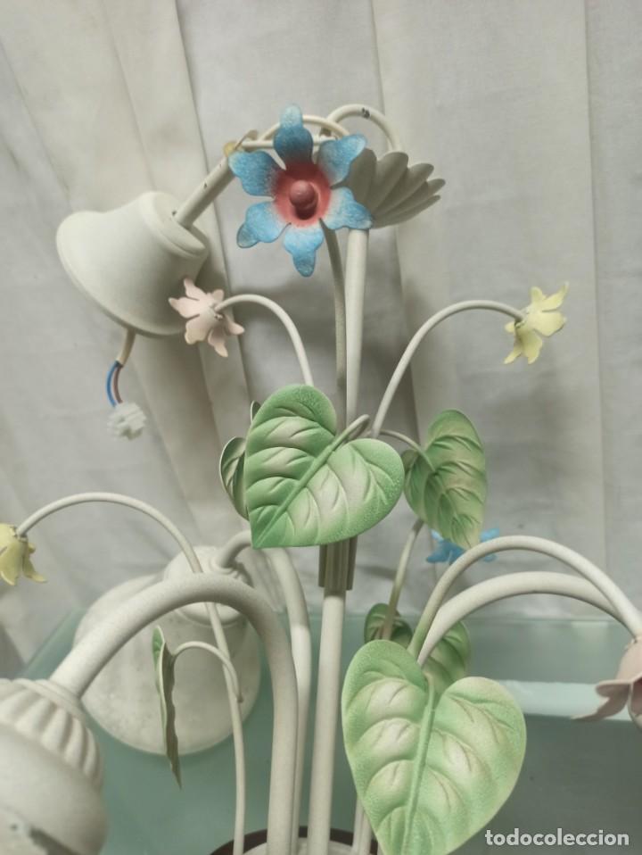 Vintage: L&aacute;mpara Forja Dise&ntilde;o Floral - Foto 2