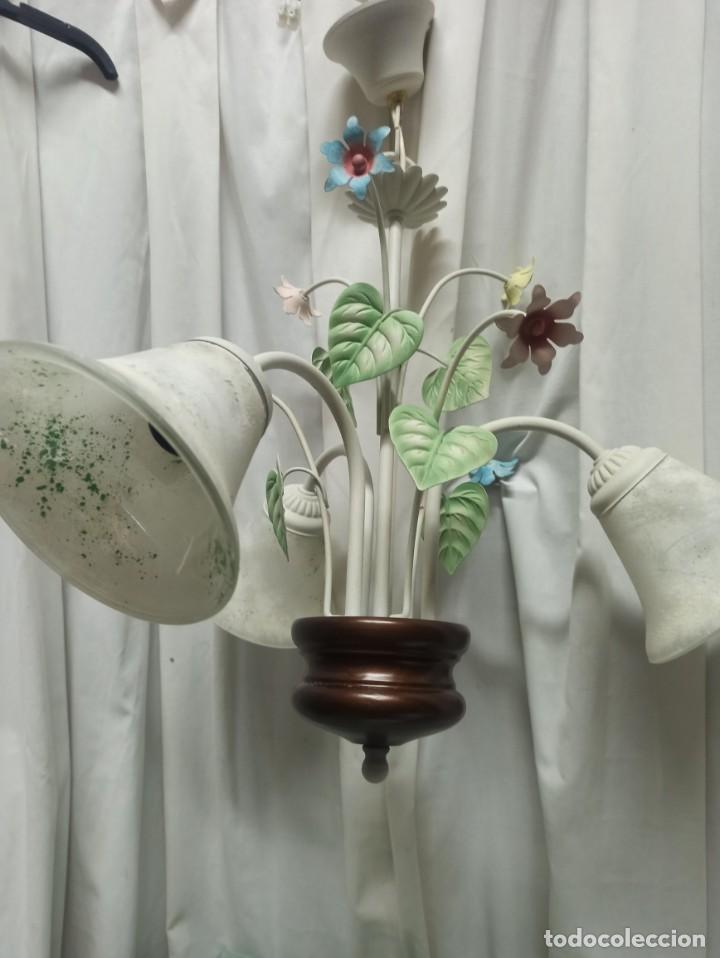 Vintage: L&aacute;mpara Forja Dise&ntilde;o Floral - Foto 4