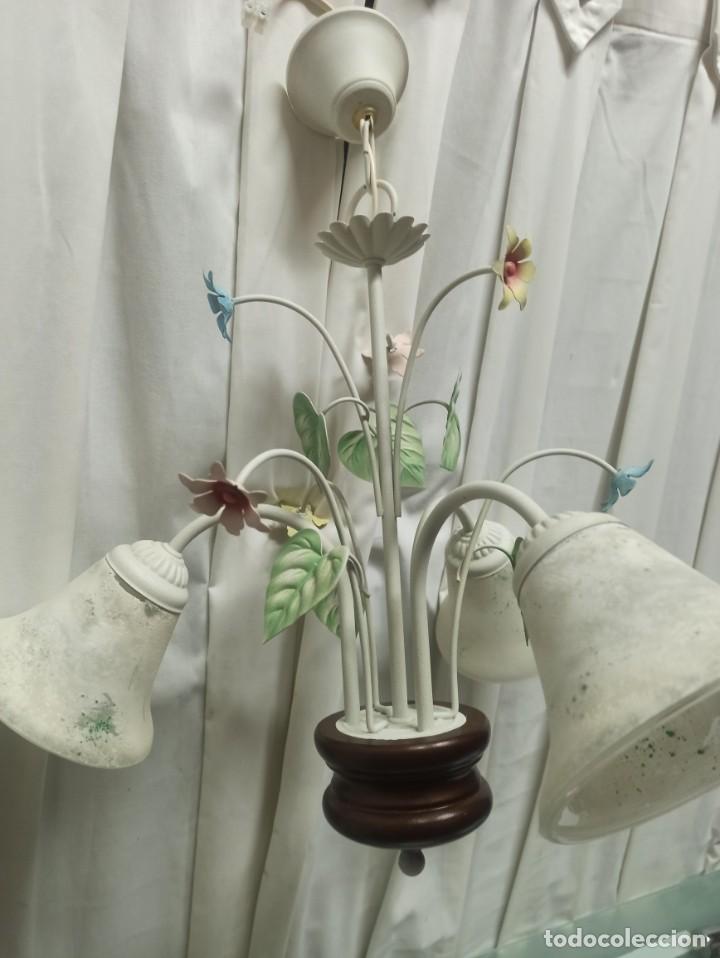 Vintage: L&aacute;mpara Forja Dise&ntilde;o Floral - Foto 5