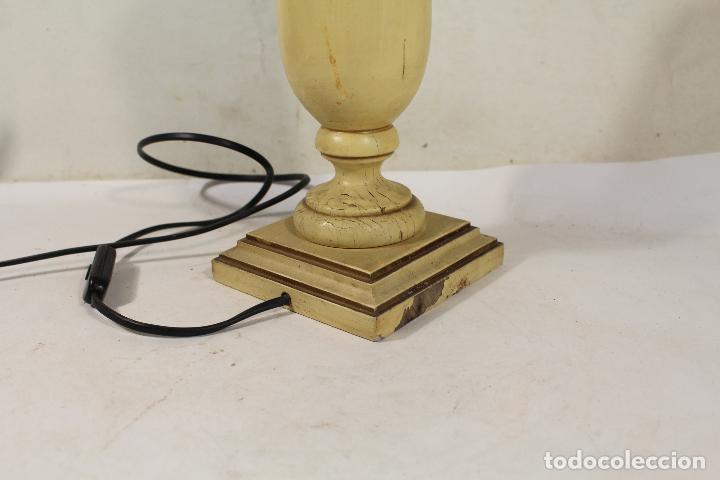 Vintage: lampara de sobremesa en madera - Foto 4
