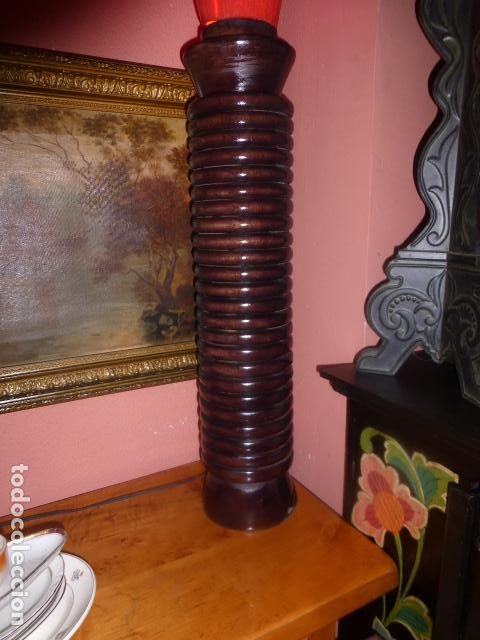 Vintage: LAMPARA PARA SUELO O MESA DE MADERA MACIZA - Foto 3