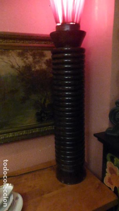 Vintage: LAMPARA PARA SUELO O MESA DE MADERA MACIZA - Foto 4