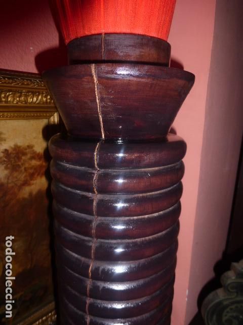 Vintage: LAMPARA PARA SUELO O MESA DE MADERA MACIZA - Foto 5