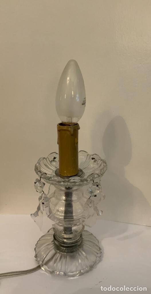 Vintage: PEQUE&Ntilde;A LAMPARA DE MESA DE CRISTAL - Foto 7