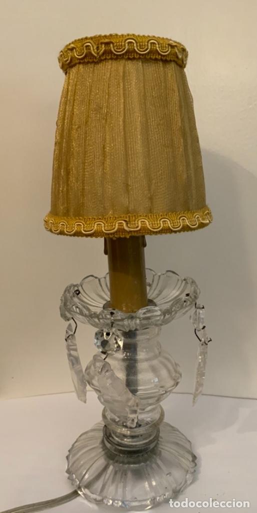 Vintage: PEQUE&Ntilde;A LAMPARA DE MESA DE CRISTAL - Foto 8