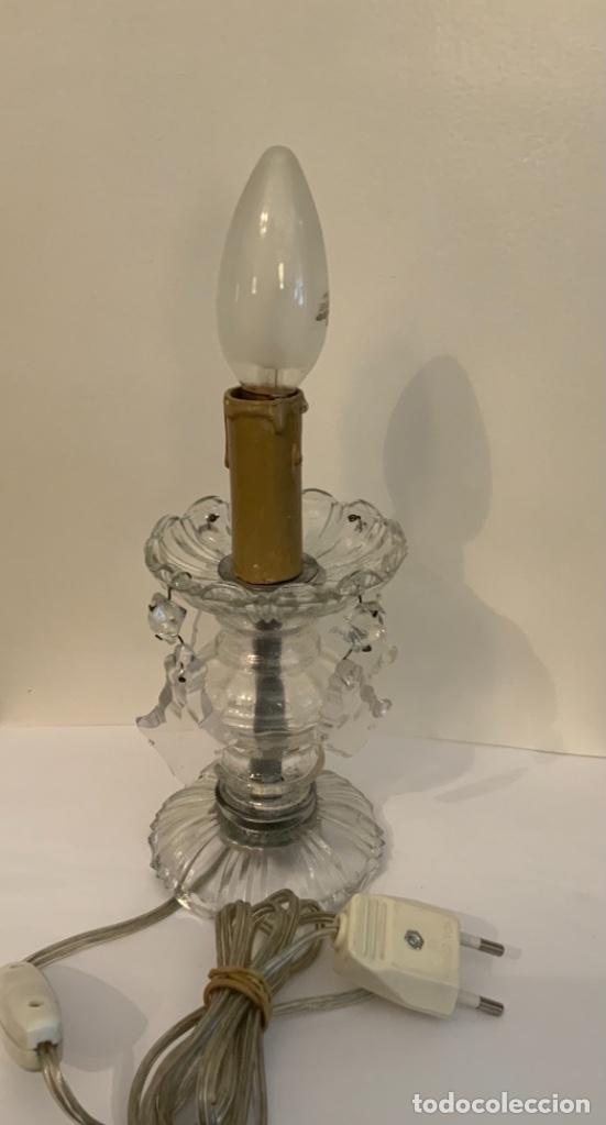 Vintage: PEQUE&Ntilde;A LAMPARA DE MESA DE CRISTAL - Foto 10