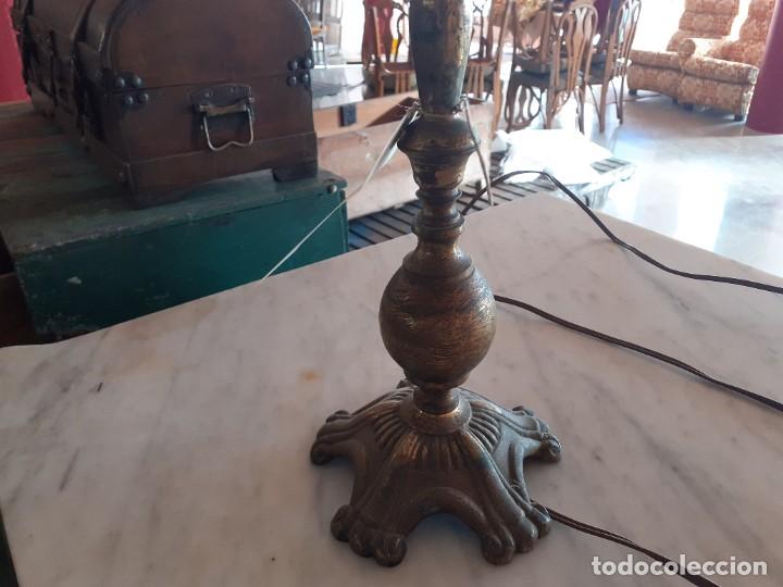 Vintage: Lampara sobremesa bronce pantalla - Foto 2