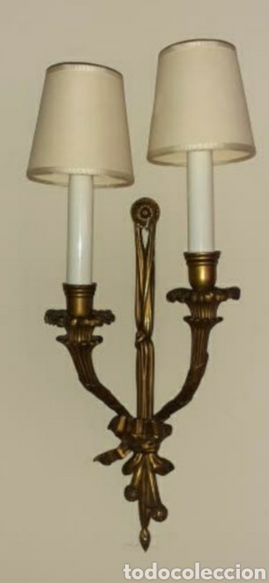 Vintage: Pareja de Apliques Bronce S. XIX - Foto 2