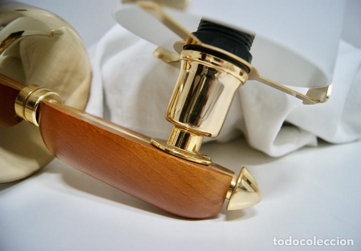 Vintage: Aplique dorado, madera y tulipa opal - Foto 5