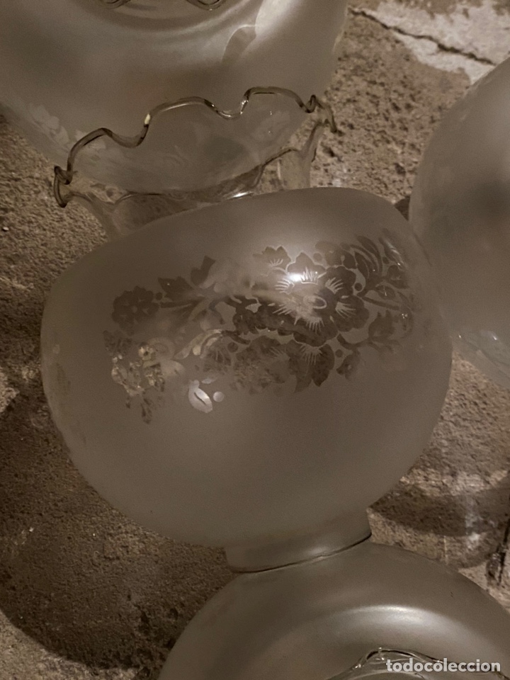 Vintage: 4 tulipas de cristal para lampara - Foto 3