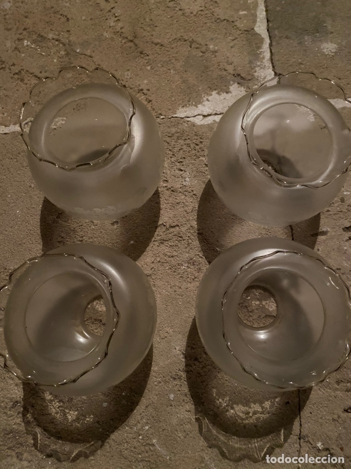 Vintage: 4 tulipas de cristal para lampara - Foto 1