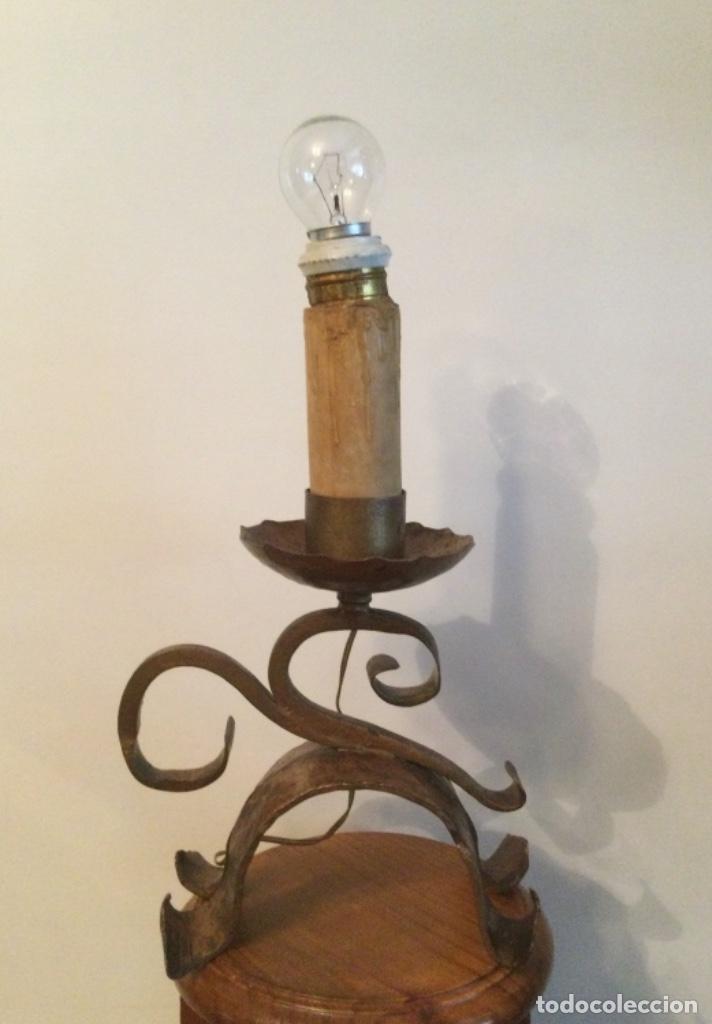 Vintage: LAMPARA DE MESA DE FORJA A&Ntilde;OS 50 - Foto 3