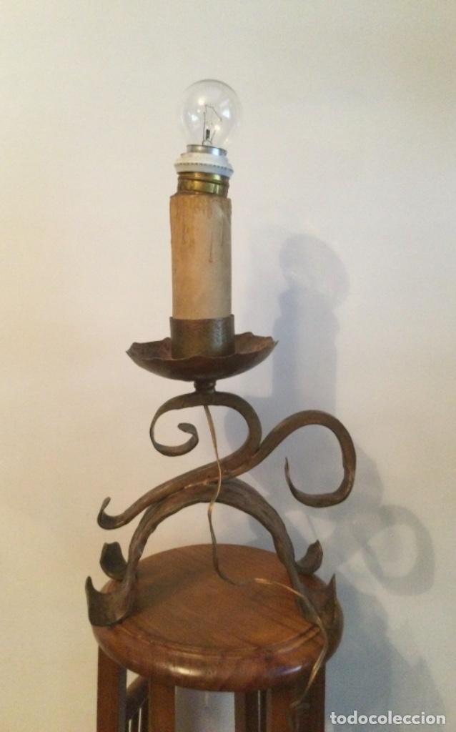 Vintage: LAMPARA DE MESA DE FORJA A&Ntilde;OS 50 - Foto 5