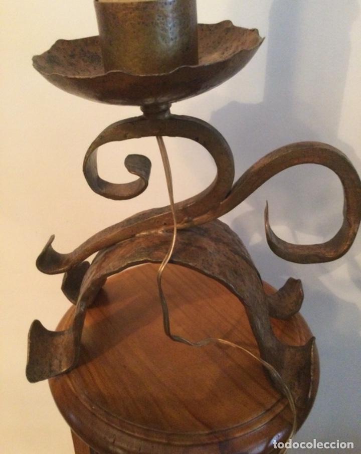 Vintage: LAMPARA DE MESA DE FORJA A&Ntilde;OS 50 - Foto 8