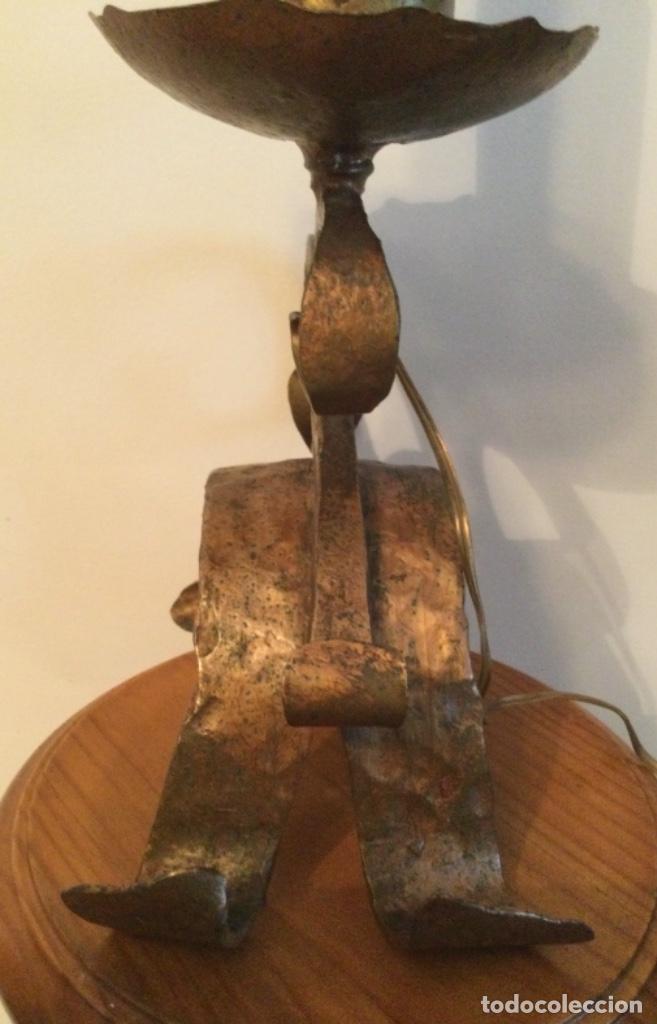 Vintage: LAMPARA DE MESA DE FORJA A&Ntilde;OS 50 - Foto 14