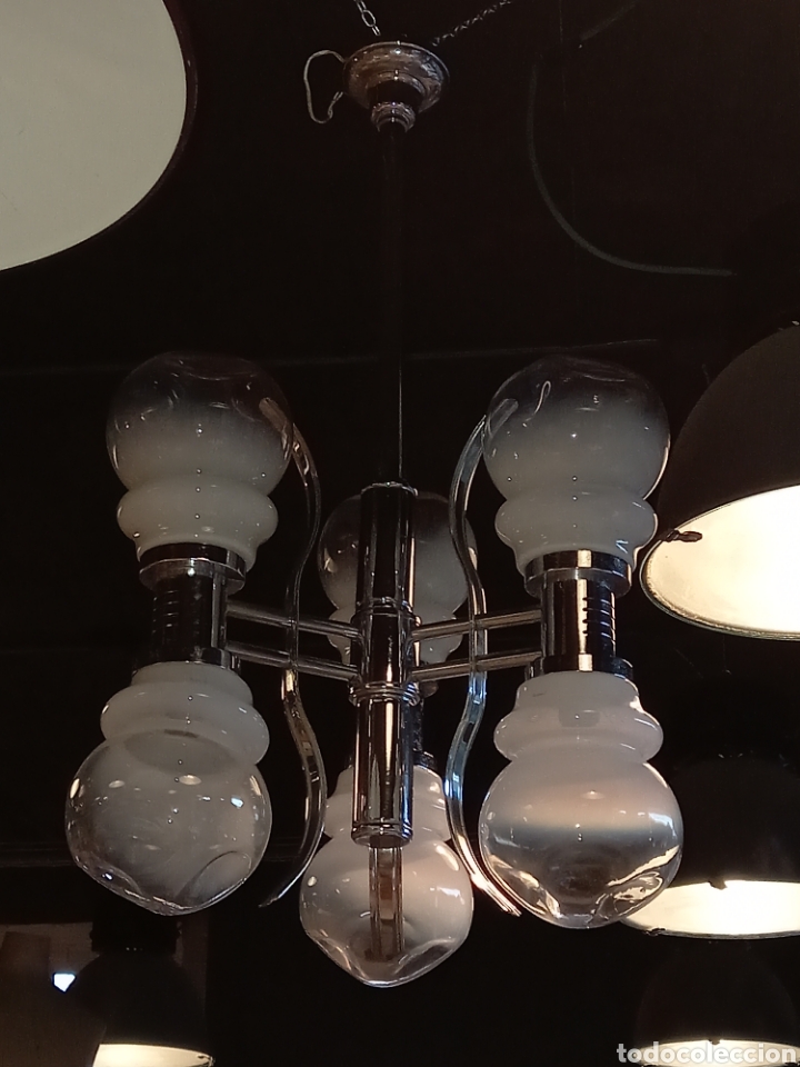Vintage: Gran lampara tulipas cristal murano - Foto 6