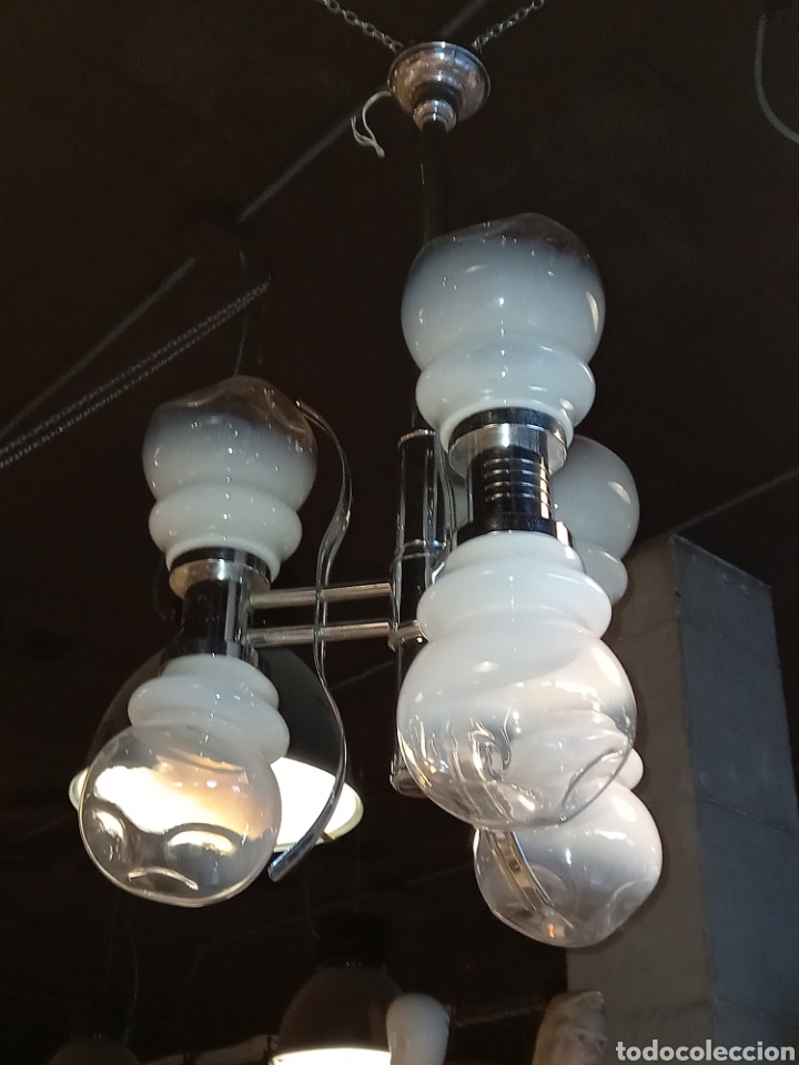 Vintage: Gran lampara tulipas cristal murano - Foto 1